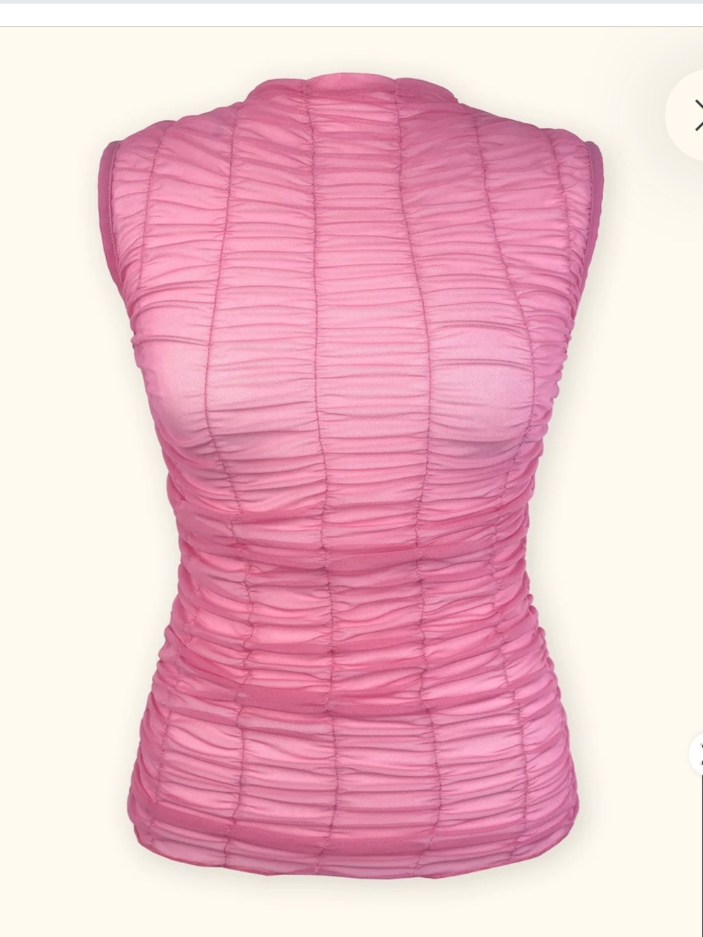 Topshop Ruched Sheer Mock Neck Tank Shirt